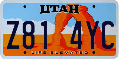 UT license plate Z814YC