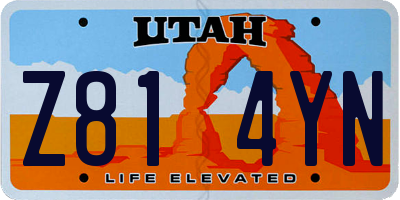 UT license plate Z814YN
