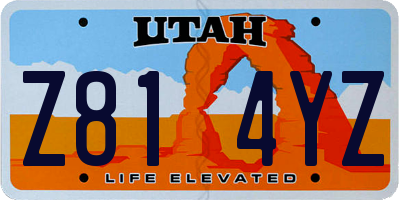 UT license plate Z814YZ