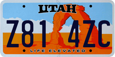 UT license plate Z814ZC
