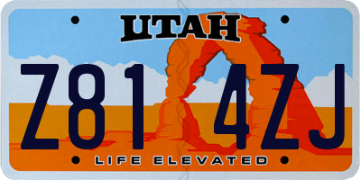 UT license plate Z814ZJ