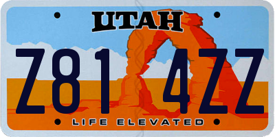 UT license plate Z814ZZ