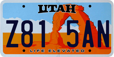 UT license plate Z815AN