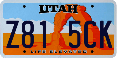 UT license plate Z815CK