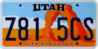 UT license plate Z815CS