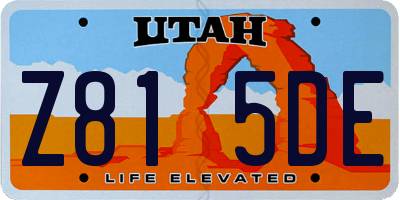 UT license plate Z815DE