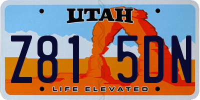 UT license plate Z815DN