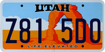 UT license plate Z815DO
