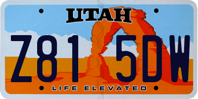 UT license plate Z815DW