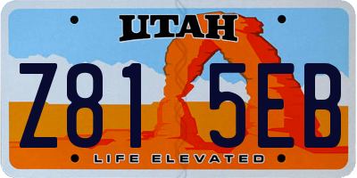 UT license plate Z815EB