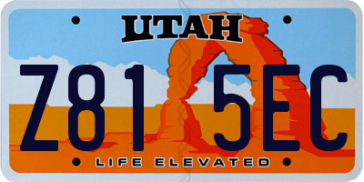 UT license plate Z815EC