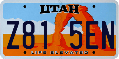 UT license plate Z815EN