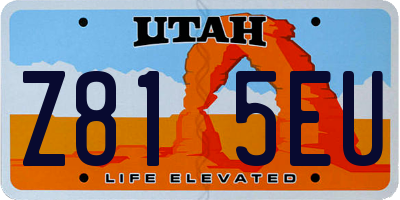 UT license plate Z815EU
