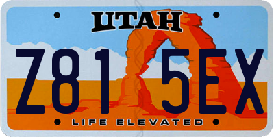 UT license plate Z815EX