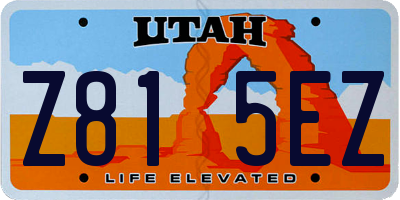 UT license plate Z815EZ