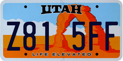 UT license plate Z815FF