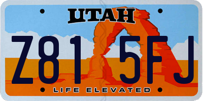 UT license plate Z815FJ