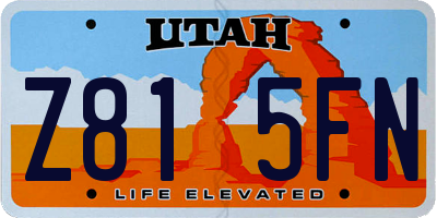 UT license plate Z815FN