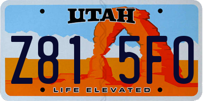 UT license plate Z815FO