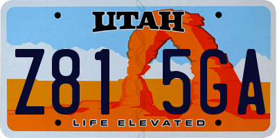 UT license plate Z815GA