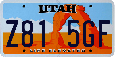 UT license plate Z815GF