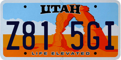 UT license plate Z815GI