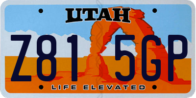 UT license plate Z815GP