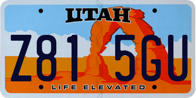 UT license plate Z815GU