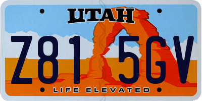 UT license plate Z815GV