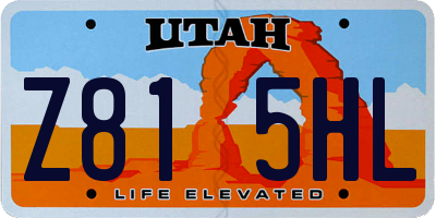 UT license plate Z815HL