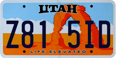 UT license plate Z815ID