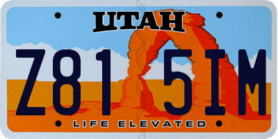 UT license plate Z815IM
