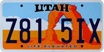 UT license plate Z815IX