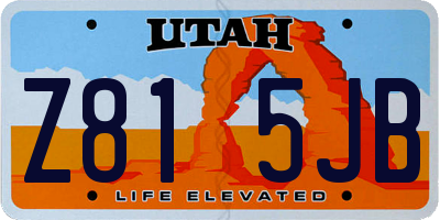 UT license plate Z815JB