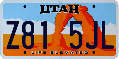 UT license plate Z815JL
