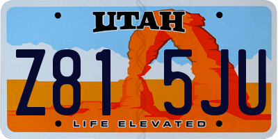 UT license plate Z815JU