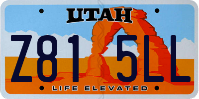 UT license plate Z815LL