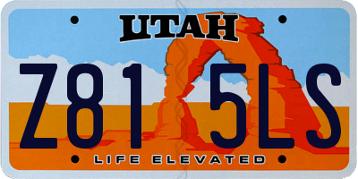UT license plate Z815LS