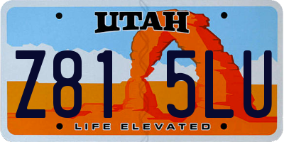 UT license plate Z815LU