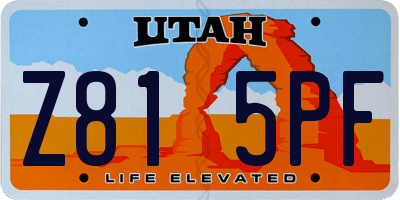 UT license plate Z815PF