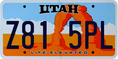 UT license plate Z815PL