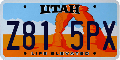 UT license plate Z815PX