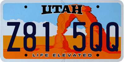 UT license plate Z815QQ