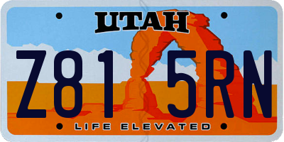 UT license plate Z815RN