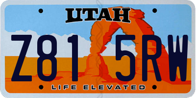 UT license plate Z815RW