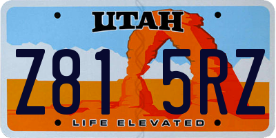 UT license plate Z815RZ