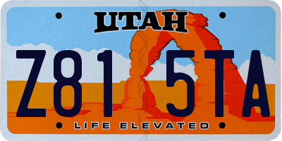 UT license plate Z815TA