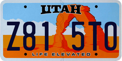 UT license plate Z815TO