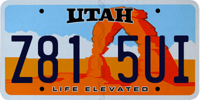 UT license plate Z815UI