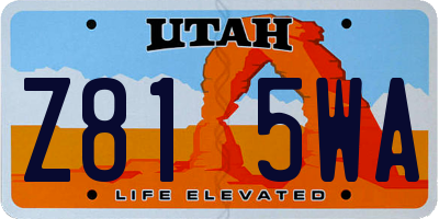 UT license plate Z815WA